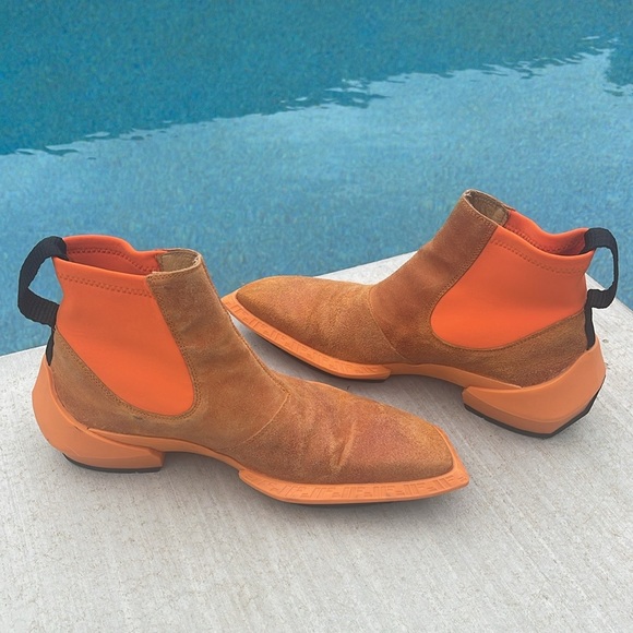 HOST PICK 💥John Fluevog Orange 🍊 Chelsea Leather Sneaker Ankle Boot Size 10 - Picture 5 of 15